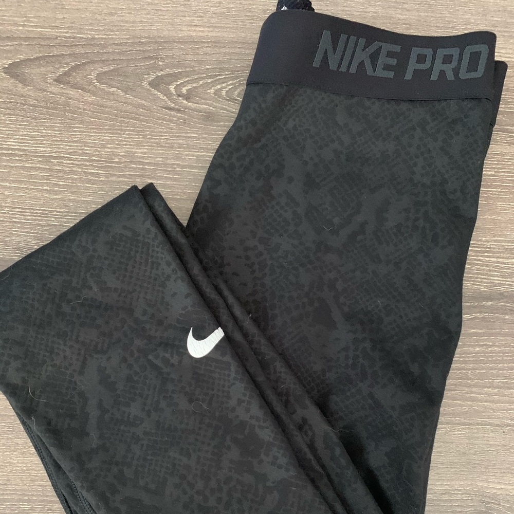 Black Snakeskin Nike Pro Leggings